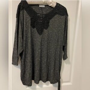 Catherines Monochrome Striped Knit Top